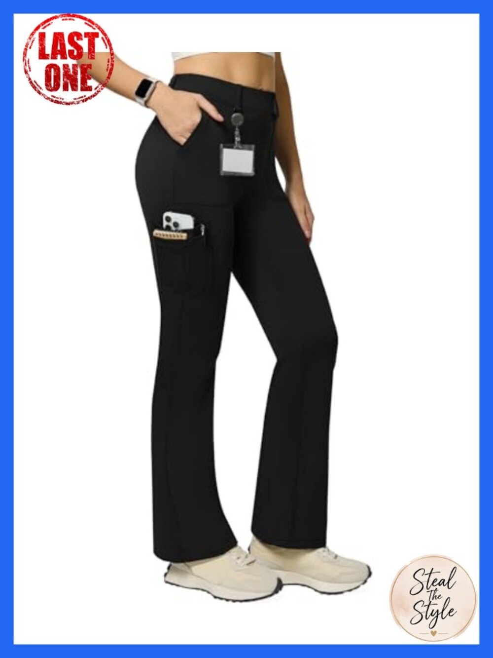 Women's High Waist Flare Leggings with 6 Pockets Bootcut Yoga Pants